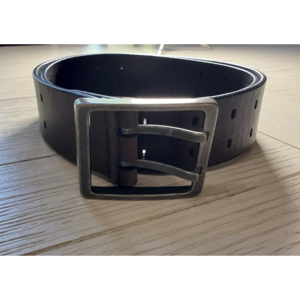 Vtg Y2K Calvin Klein Genuine Leather Brown 40" Unisex Belt Double Prong Buckle